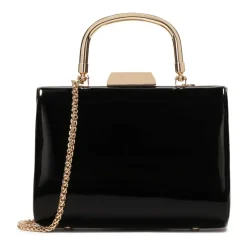 Aftenclutch i laklæder i sort farve