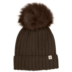 Alpaca Pompom Strik Hue Mørkebrun