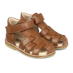 Angulus - Begyndersandal Med Velcro, 5019 - Cognac