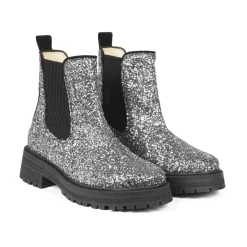 Angulus - Støvlet M. Elastik Og Track-sål, 6162 - Dusty Lavender Glitter / Black