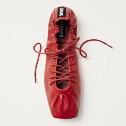 Aureline Røde Læder Ballerinaer