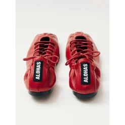 Aureline Røde Læder Ballerinaer