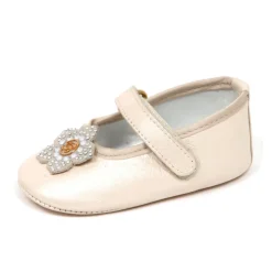 Baby ballerina sko i perlemor hvid