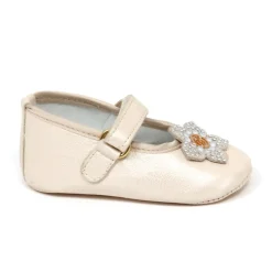 Baby ballerina sko i perlemor hvid