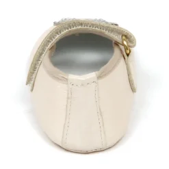 Baby ballerina sko i perlemor hvid