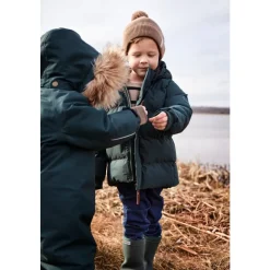 Baby Flyverdragt med Falsk Pels - Grøn