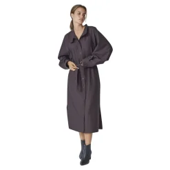 Batwing Kjole med Pinstripe Print