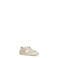 Beige Læder Sneakers med Stjernedetalje