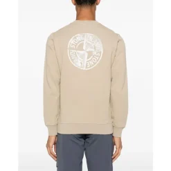 Beige Ribbed Crew Neck Sweater