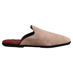 Beige Ruskind Slides Flade Sko