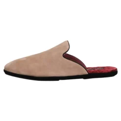 Beige Ruskind Slides Flade Sko