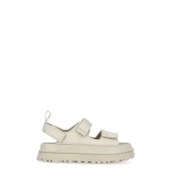 Beige Sandaler Rund Tå Velcrolukning