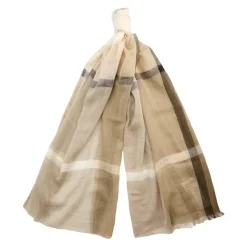 Beige Tartan Tørklæde Maisy Stil