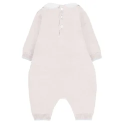 Beige uld heldragt med Peter Pan-krave