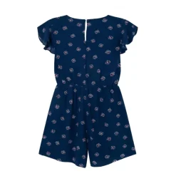 Blå Blomstret Kortærmet Bluse