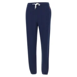 Blå Bomuld Jogger med Rød Logo