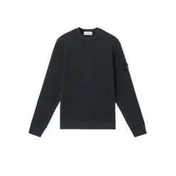 Blå Crewneck Vaffel Sweatshirt