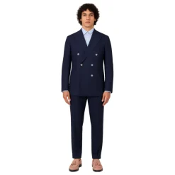 Blå dobbeltradet Milano kjole