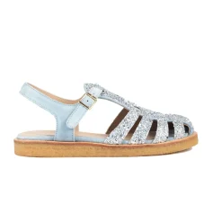 Blå Glitter Sandal med Ankelrem