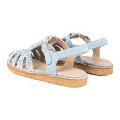 Blå Glitter Sandal med Ankelrem