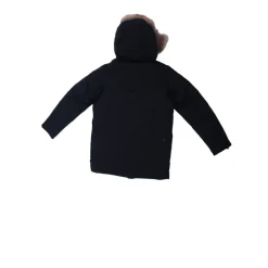 Blå Hættefrakke med Pelskant