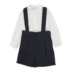 Blå Knapdetalje Børne Jumpsuit