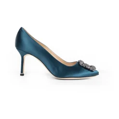 Blå Krystal Stilet Hæl Sko