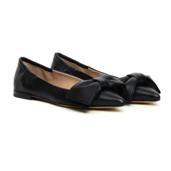 Blå læder ballerina sko