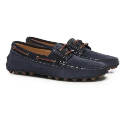 Blå Ruskind Flade Sko