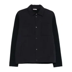 Blå Silke Nylon Jakke