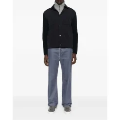 Blå Silke Nylon Jakke