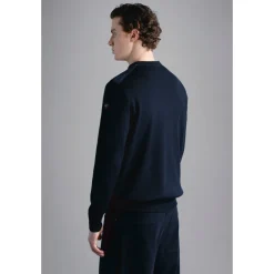 Blå Skulderdetalje Uld Sweater