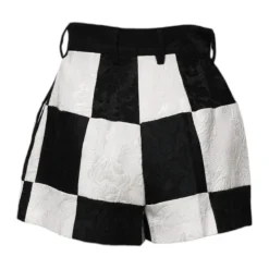 Blomstret Brokade High Waist Shorts