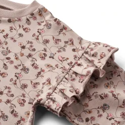 Blomstret Langærmet Kjole Tør Rose