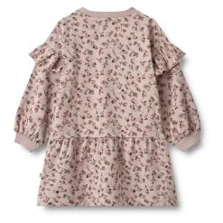 Blomstret Langærmet Kjole Tør Rose