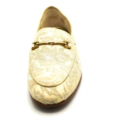 Blomstret stof loafers med lav sål