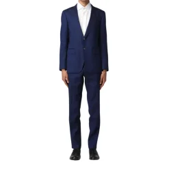 Blåt hørjakkesæt til mænd