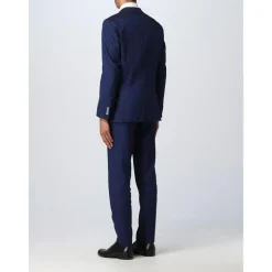 Blåt hørjakkesæt til mænd