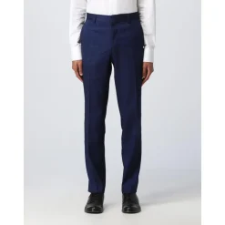 Blåt hørjakkesæt til mænd