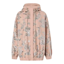 Bomberjakke med blomsterpailletterbroderi