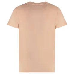 Bomuld T-shirt med Ribbed Krave