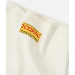 BØRN - Vanilje uld pandebånd med isbjerg logo på gult mærke