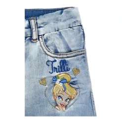 Broderede denimshorts