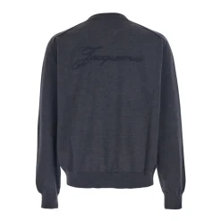 Broderet Grå Sweater