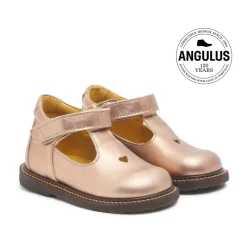 Bronze Metallic Velcrosko med Hjertemotiv