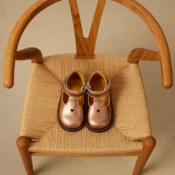 Bronze Metallic Velcrosko med Hjertemotiv