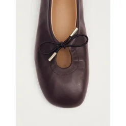 Brun læder balletflader med unikke detaljer