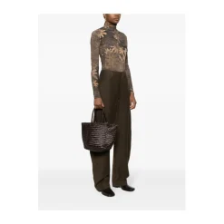 Brun Læder Basket Weave Håndtaske