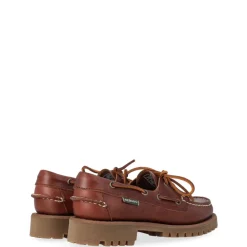 Brun læder mokkasin med gummisål