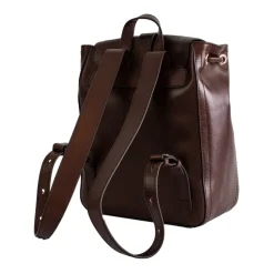 Brun Læder Rygsæk med Snøre